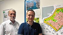 Christoph Sigg und Jan Lehmann arbeiten im Amt für Liegenschaft und Geoinformation der Stadt Konstanz. Sie betreuen das Bauprojekt „Am ...
