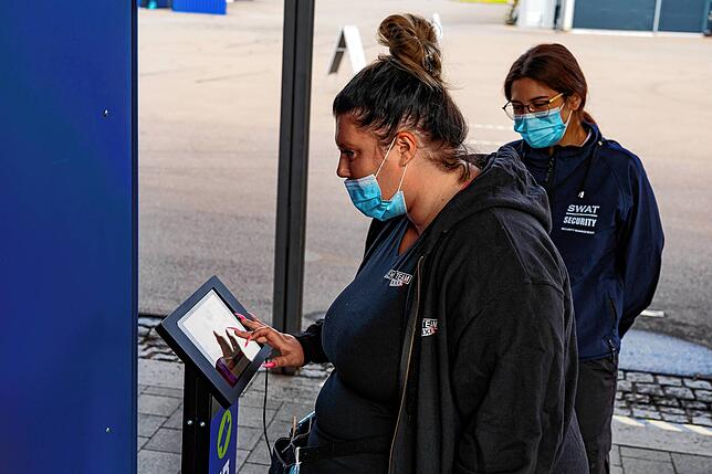 Die Besucher-Registrierung am Eingang: Wer sich vorab registriert, kommt schneller zur Jobs for Future.