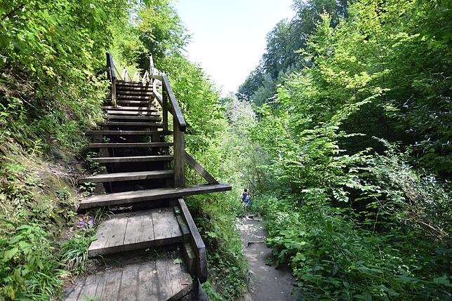 Der hintere Teil der Marienschlucht nach der Erich-Pohl-Kanzel (links oben außerhalb des Fotos) ist aus allen Varianten für die ...
