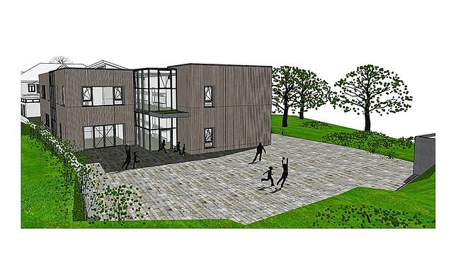 So soll der Anbau an die Grundschule Bermatingen nach seiner Fertigstellung aussehen.