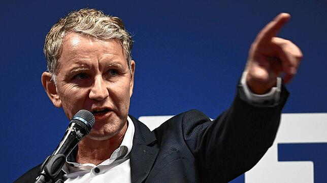 Der Thüringer AfD-Fraktionschef Björn Höcke im September auf dem Schlossplatz in Oranienburg.