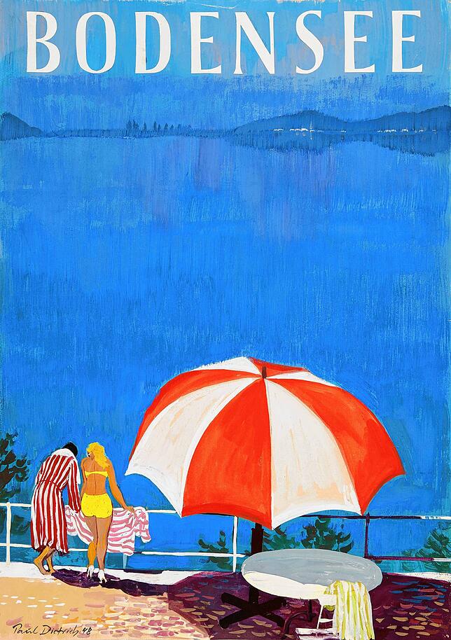 Ein Plakat-Entwurf von Paul Dietrich, 1948, Gouache auf Malkarton.