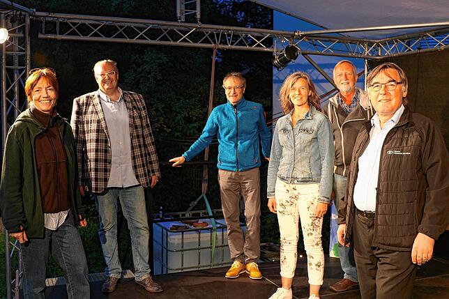 Engagieren sich für die Scheffelhalle (von links): Schriftführerin Angelika Kohler, Vorsitzender Peter Adrian Gäng, sein Vize Bernd ...