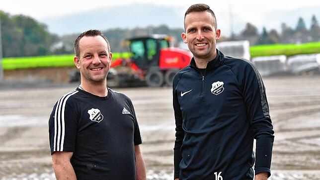 Es läuft rund beim SV Rheintal: Die Vorsitzenden, Tim Frey (links) und Tobias Mülhaupt, freuen sich nicht nur über die sportlichen ...