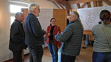 Ideenfindung in der Mühle: Corinna Götz (Mitte) unterstützte die Oberteuringer Bürger bei der Formulierung ihrer Ziele und Wünsche für ...
