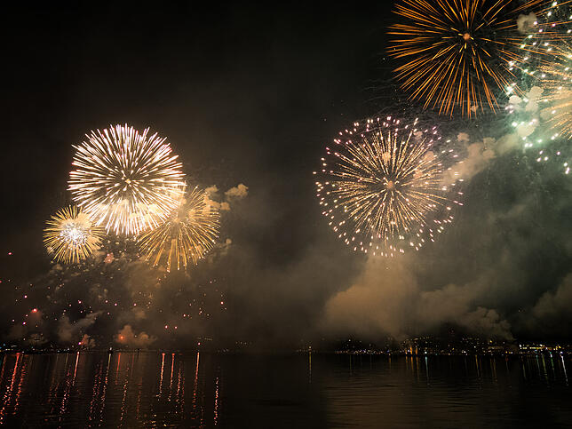 Seenachtfest Konstanz und Fantastical Kreuzlingen 2018: Das gemeiname Finale beim Feuerwerk auf der Konstanzer und auf der Kreuzlinger ...