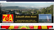 Verschwunden zu sein scheint auf der Internet-Seite der Initiative &bdquo;Zukunft ohne Atom&ldquo; das Atomkraftwerk Leibstadt.