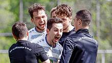 Torjubel der SG Alemannia nach dem 1:0 von Fabian Wald