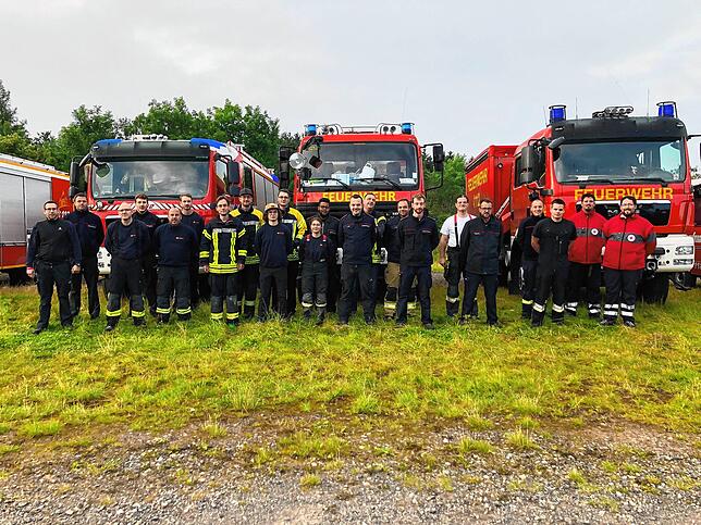 Die Feuerwehren des Landkreises Waldshut im Hochwasser-Einsatz in Ahrweiler – hier der Zug Hochwasser.