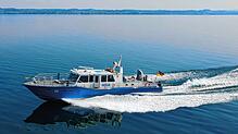 (Archivbild) Das schwere Polizeiboot &bdquo;24&ldquo; der Konstanzer Wapo bei einer Fahrt auf dem Bodensee. Auch am 25. Juli war es ...