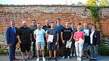 Unser Bild zeigt von links Bürgermeister Joachim Grüner, Boris Wenzel, Bernd Siebert, Stefan Rumpel, Bernhard Specker, Manuel Rumpel, ...