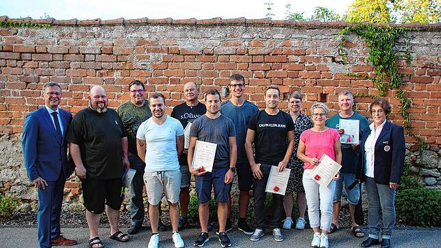 Unser Bild zeigt von links Bürgermeister Joachim Grüner, Boris Wenzel, Bernd Siebert, Stefan Rumpel, Bernhard Specker, Manuel Rumpel, ...