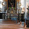 Leere Kirchenbänke in der Pfarrkirche St. Bernhard in Wald: Seit 16. März dürfen aufgrund der Corona-Einschränkungen keine Gottesdienste ...
