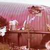 Helmut Mayer hat im Juli 1972 dieses Foto gemacht &ndash; hier ein Ausschnitt. Zu sehen sind das Loch im Kirchendach und Wrackteile. An ...