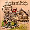 Auch diese Karikatur über &bdquo;Wirtschaftsflüchtlinge&ldquo; von Stefan Haller ist im Bonndorfer Schloss zu sehen.