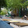 Auch Monate nach der Eröffnung ist die Fassade des Singener Einkaufszentrums Cano noch nicht fertig.