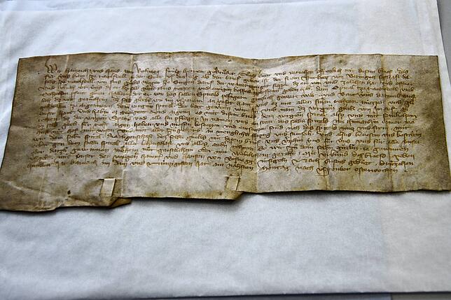 Der Brief vom 21. April 1343 befindet sich heute im Stadtarchiv. Foto: Laura Marinovic