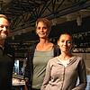 Steeven Steininger, Technischer Leiter des Milchwerks, sowie Leiterin Tanja Adamski und Architektin Olesja Hepting (von links) unter der ...