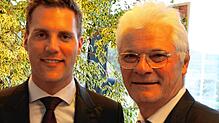Die Gastgeber des CDU-Bürgerempfangs: Fraktionsvorsitzender Manuel Hagel (links) und der heimische Abgeordnete Klaus Burger.