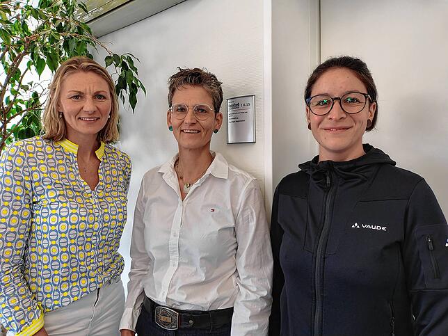 Was kann Radolfzell gegen Hitze tun? Darüber berichten (von links) Margit Klauza in Vertretung für Olesja Hepting, Angelique Augenstein, ...