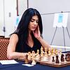 Mit Köpfchen nach Las Vegas: Die Überlinger Schachspielerin Priscilla DiLaura bei National Open am Brett.