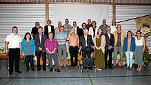 Engagierte Vereinsmitglieder und Säulen des Vereins werden beim Festakt anlässlich des 100-jährigen Bestehens des Turn-und Sportvereins ...