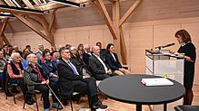 Autorin Susanna Heim bei ihrer Ansprache zur Präsentation ihres Buches: „Mein Vater, der Bürgermeister – Erinnerungen an Bertold ...
