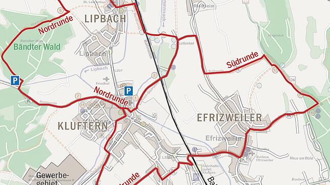 Bild : Ortsrundweg Kluftern mit veränderter Route