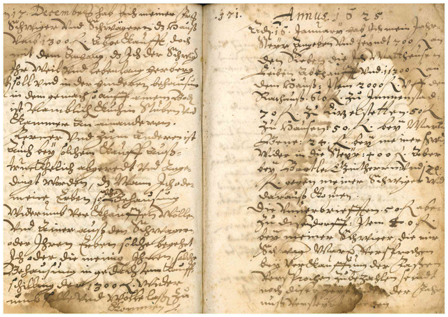 „Ein verkehrtes Jahr in allen Dingen“: Ausschnitt aus den Aufzeichnungen des Lateinlehrers Sebastian Pfau, der von 1600 bis 1632 eine ...