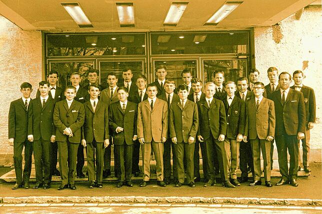 Schulabschluss-Klasse 1966 in der Villinger Bubenschule.