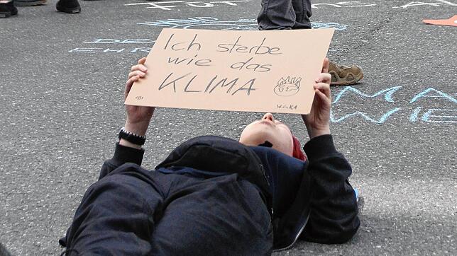 Die Klimaaktivisten der Letzten Generation protestieren für einen autofreien und grünen Stephansplatz.