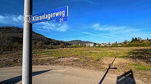 Das künftige Gewerbegebiet Gettnauer Boden wird auch über den Kläranlagenweg erschlossen, der dazu ausgebaut wird.