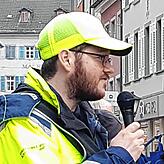 Alexander Boos bei seiner kurzen Rede auf der Marktstätte.