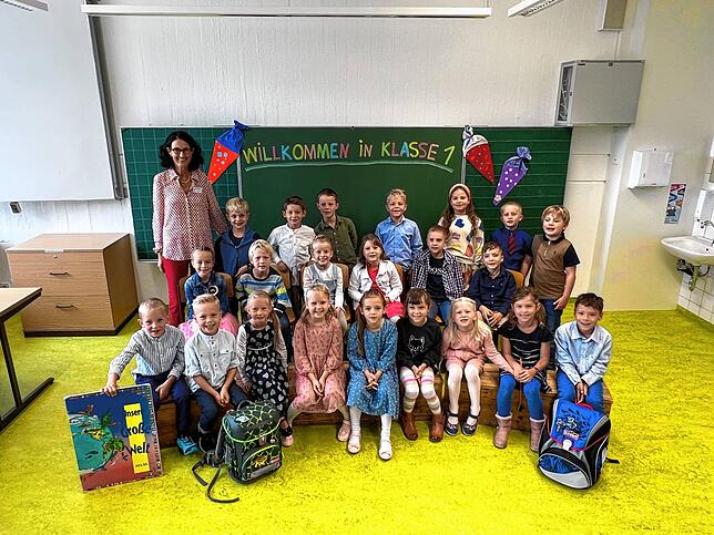 Die Klasse 1b der Grundschule Brigachtal mit Klassenlehrerin Sabine Jentzsch.