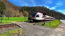 Da die S-Bahn-Strecke zu nah an der B317 verläuft, darf der Zug in diesem Abschnitt nur mit gedrosselter Geschwindigkeit fahren.