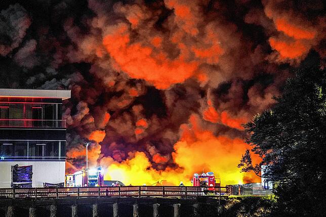 Ein wahres Flammeninferno gab es beim Großbrand im Juli 2022 in Gammertingen.