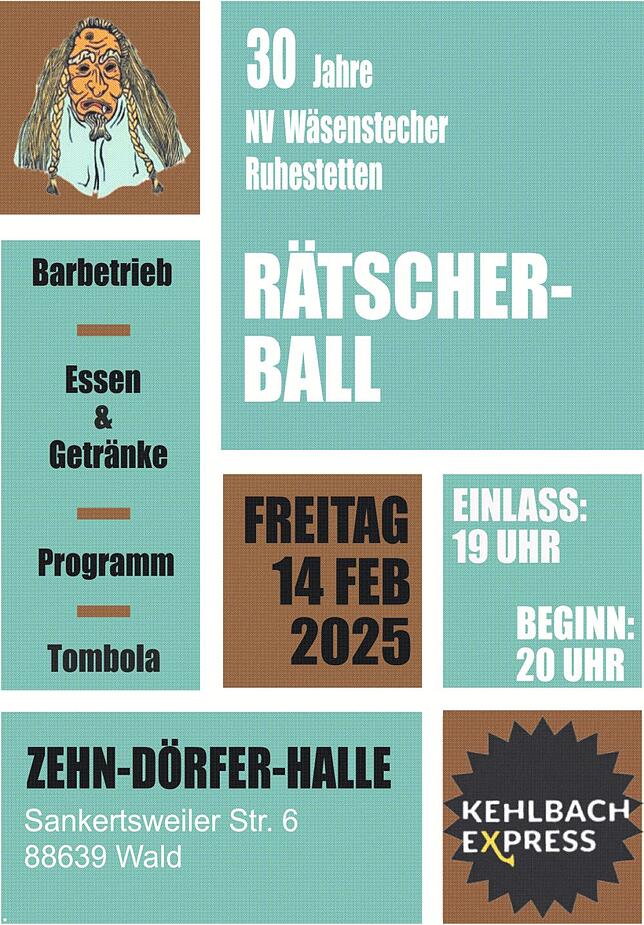 Bild 2: 30 Jahre Narrenverein Wäsenstecher: Höhepunkt des Festjahres ist der Rätscherball