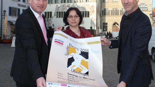 Sie stellten die Sportlerwahl vor (von links): Oberbürgermeister Jan Zeitler, Adelheid Hug (Abteilungsleiterin Bildung, Jugend, Sport) ...