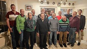 Von links die Beiräte Jürgen Dieterle, Klaus Storz, Marliese Walter, Clemens Herrmann, Vorsitzender Adalbert Oehler, Beisitzer Klaus ...