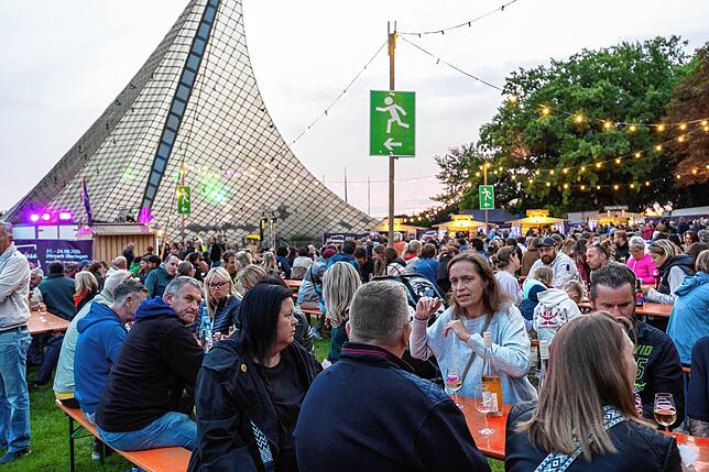 Bild 19: Ausgelassene Stimmung beim Radolfzeller Weinfest "Weinwiese" am Konzertsegel