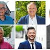 Sie alle wollen Bürgermeisterin oder Bürgermeister in Markdorf werden (oben, von links): Klaus Schultz, Markus Lauffer, Georg Riedmann ...