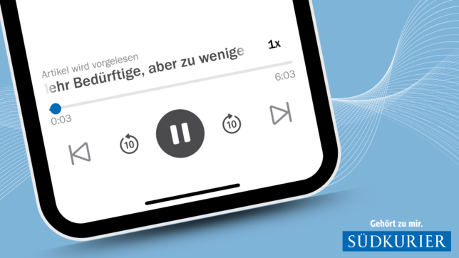 Lassen Sie sich SÜDKURIER-Artikel einfach vorlesen. So sieht die Abspielleiste in der blauen App aus.