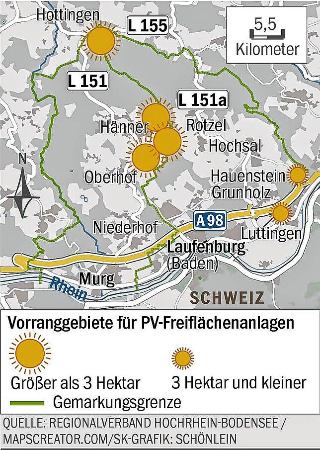 Hier befinden sich Vorrangebiete für PV-Freiflächen.