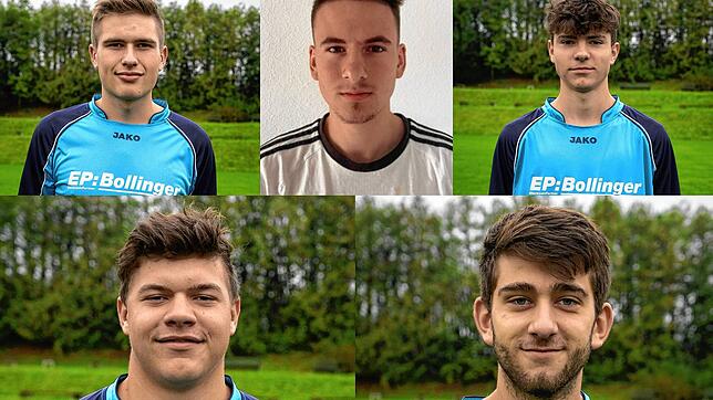 Fünf Neue aus dem Nachwuchs: Der FC Geißlingen integriert in der kommenden Saison die Nachwuchsspieler (oben, von links) Jonas Rudigier, ...