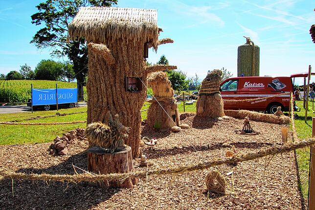 Bild 24: Aufbauarbeiten zum 11. Höchenschwander Strohskulpturen-Wettbewerb mit Bauernmarkt in Höchenschwand