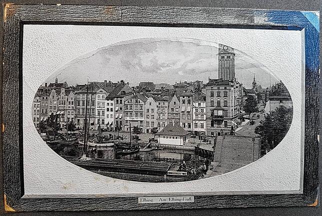 Das Zentrum der westpreußischen Industriestadt Elbing, die heute Elbl?g heißt und zu Polen gehört, auf einer historischen Abbildung. ...