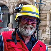 Sorgt für Licht: Wolfgang Rüdiger vom Technischen Hilfswerk.
