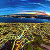 Der Bodensee und Überlingen im Abendlicht. Alles leuchtet.
