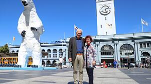 Oft begleitete Kretschmann auf Reisen auch seine Frau Gerlinde - wie hier in San Francisco 2018.