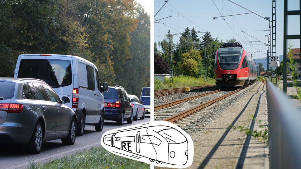 Bild : Auto gegen Bus und Bahn - wie weit kommt man?